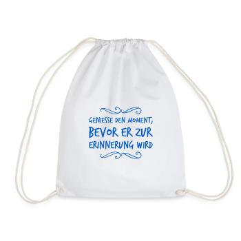 I enjoy every moment - Drawstring Bag - white - Front