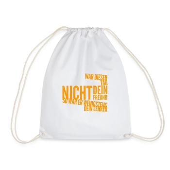 learned something again - Drawstring Bag - white - Front