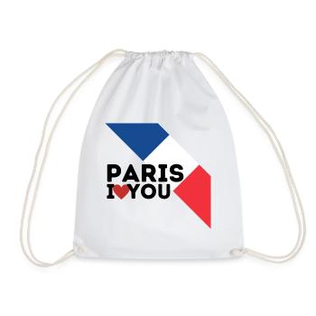 Paris I love you - Drawstring Bag - white - Front