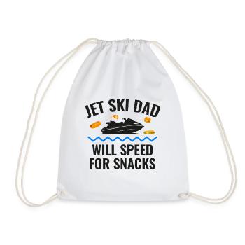 Jet Ski Dad – Will Speed for Snacks - Drawstring Bag - white - Front
