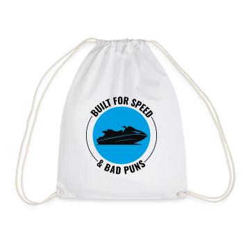 Jet Skiing Dad Loving Speed Enthusiasts - Drawstring Bag - white - Front