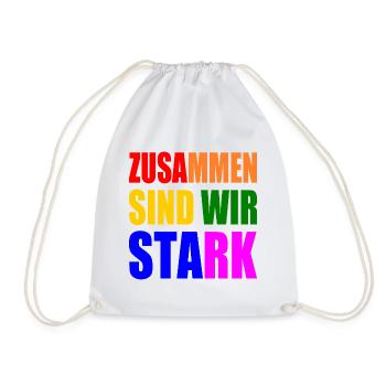 zusammen sind wir stark - Turnbeutel - Weiß - Vorne