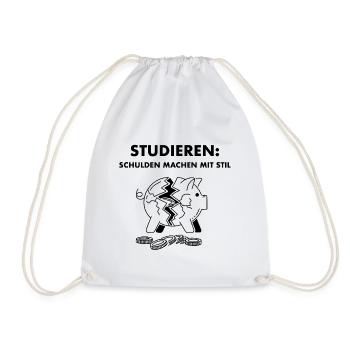 Studieren - Schulden (Dunkel) - Turnbeutel - Weiß - Vorne