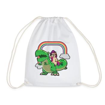 La licorne chevauche les dinosaures - Sac de sport léger - blanc - Devant