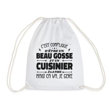 Beau gosse homme cuisinier - Sac de sport léger - blanc - Devant