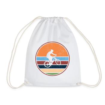 Retro / vintage bike MtB - Drawstring Bag - white - Front