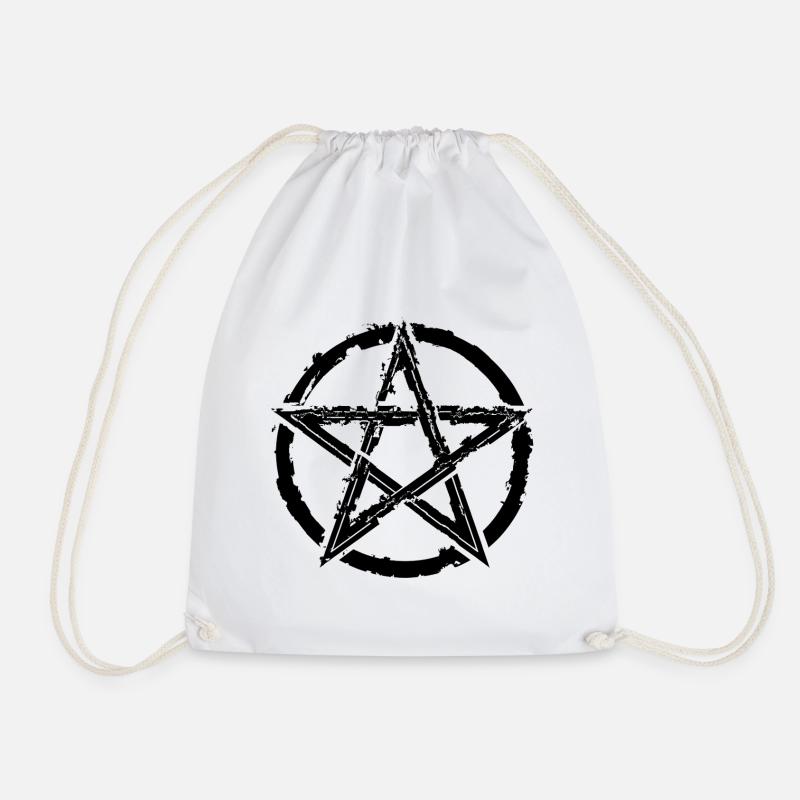 Pentagram für Atheisten und Satanisten oder Goths - Turnbeutel - Weiß