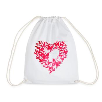 heart, butterflies, valentine's day, love, couples, - Drawstring Bag - white - Front