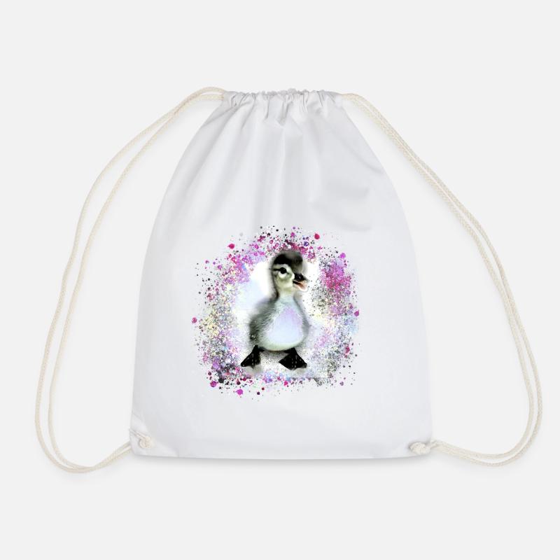 duck, duck baby, chick,graffiti,pink,baby - Drawstring Bag - white