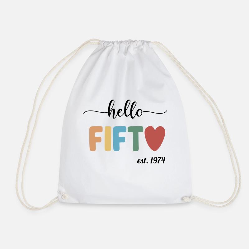 Hello Fifty - Turnbeutel - Weiß
