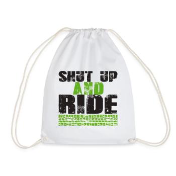 Shut up and RIDE / Das Shirt für alle Biker - Turnbeutel - Weiß - Vorne