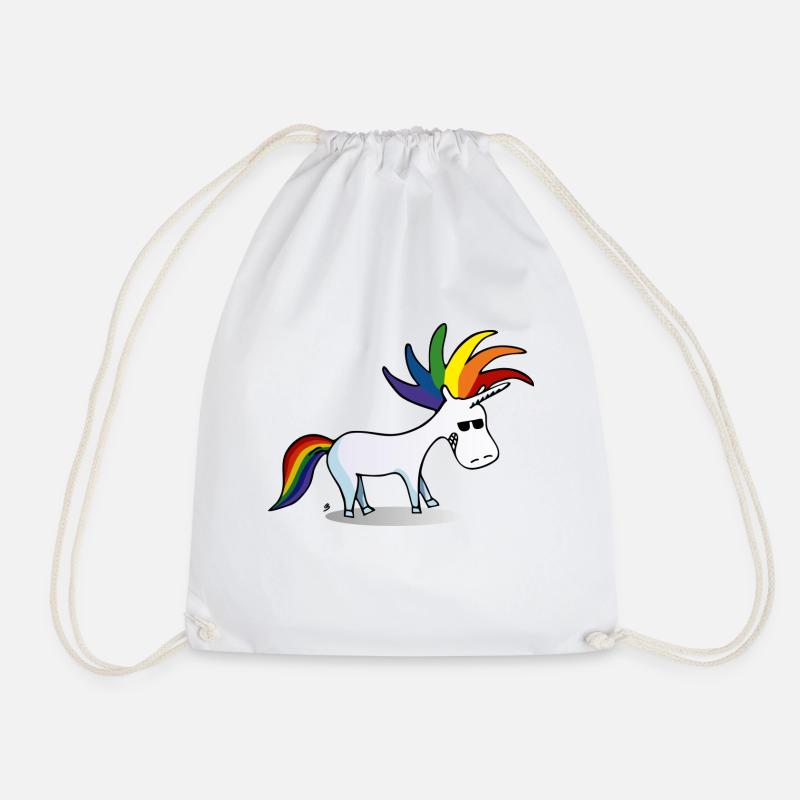 Punk Unicorn - Drawstring Bag - white