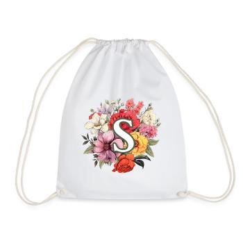 S Bouquet de monogramme - Sac de sport léger - blanc - Devant