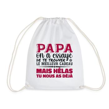 Dad, we tried to find the best one for you - Drawstring Bag - white - Front