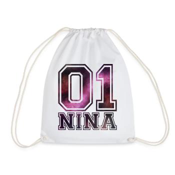 Nina Name - Turnbeutel - Weiß - Vorne