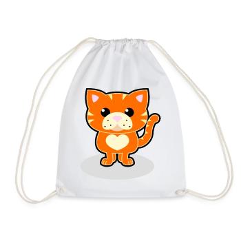 chat doux - Sac de sport léger - blanc - Devant