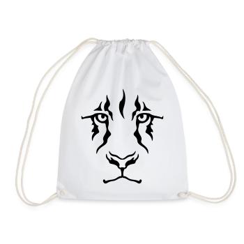 Le Regard du lion (monochrome) - Sac de sport léger - blanc - Devant