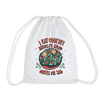 Je mange des biscuits parce que la salade me rend triste - Sac de sport léger - blanc - Devant