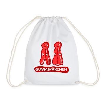Gummipärchen Paar Liebe - Turnbeutel - Weiß - Vorne