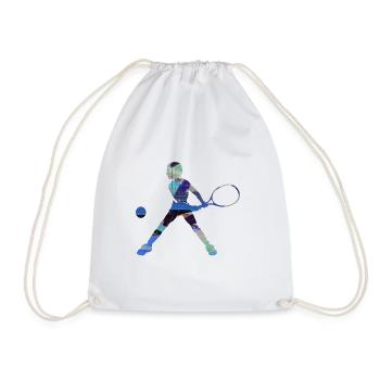 tennis,rückhand,tennisspielerin,junge,kind - Turnbeutel - Weiß - Vorne
