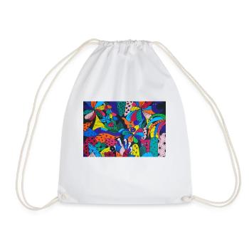 Esoteric Elephant Pop Art - Drawstring Bag - white - Front