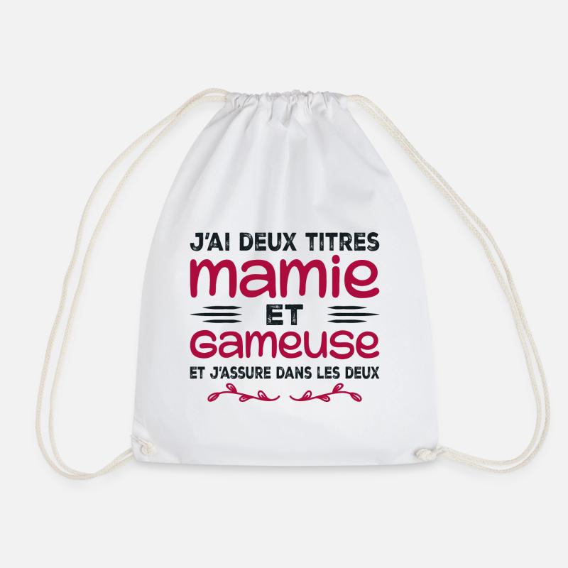 Zwei Titel Granny Gameuse | Geek | Großmutter - Turnbeutel - Weiß
