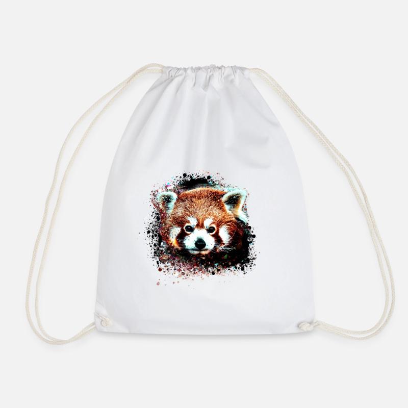 Roter panda ,Graffiti, Malerei,pandabär, bär, rot - Turnbeutel - Weiß