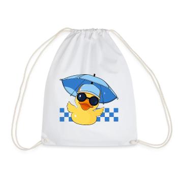 Quietscheente Sommer Badeente Rubber Duck Enten - Turnbeutel - Weiß - Vorne