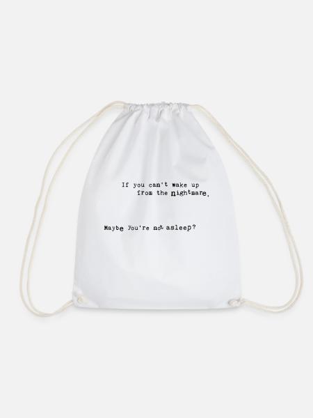 Nightmare (customize color) - Drawstring Bag - white