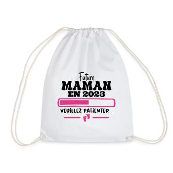 Future Maman 2023 Cadeau Nouvelle Naissance Maman - Sac de sport léger - blanc - Devant