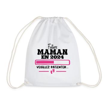 Future Maman 2024 Cadeau Nouvelle Naissance Maman - Sac de sport léger - blanc - Devant