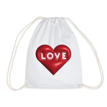 Love 3D rouge - Sac de sport léger - blanc - Devant