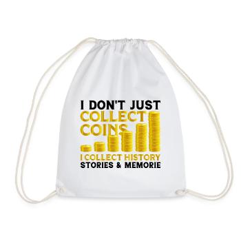 Coin collector Coin collecting Numismatists - Drawstring Bag - white - Front