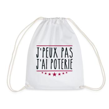J'peux pas j'ai poterie | Potier - Sac de sport léger - blanc - Devant
