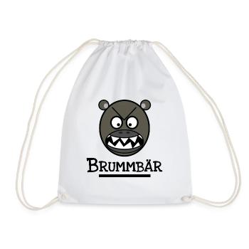 Brummbär - Bären Tshirt Accessoires Geschenkidee - Turnbeutel - Weiß - Vorne