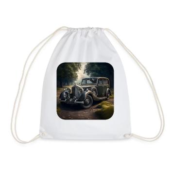 Oldtimer Car, Design 2 - Drawstring Bag - white - Front