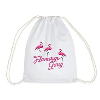 Flamingo Gang - Drawstring Bag - white - Front