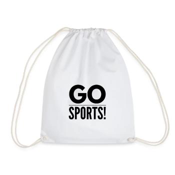 Go Sports! no plan of sport black - Drawstring Bag - white - Front
