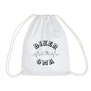 Motorrad Oma Grandma Grandmother Omi Biker - Turnbeutel - Weiß - Vorne