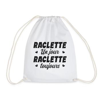 Raclette un jour raclette toujours manger fromage - Sac de sport léger - blanc - Devant