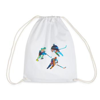 Eiskockey, Hockey, Graffi, bunt - Drawstring Bag - white - Front
