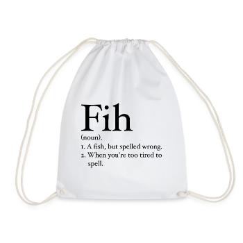 Funny Fih Fish Meme Fish Fih Funny Misspelled Fish - Sac de sport léger - blanc - Devant
