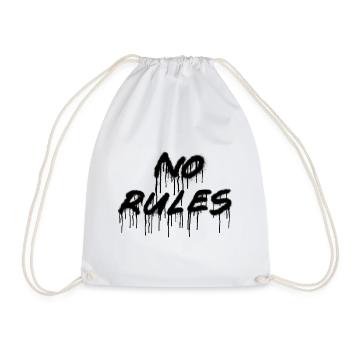 No rules no rules spray lettering spraying - Drawstring Bag - white - Front
