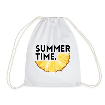Sommerzeit - Ananas - Turnbeutel - Weiß - Vorne
