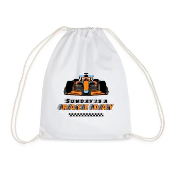Race F1 Racing Car Motorsport Fan Sunday Raceday - Drawstring Bag - white - Front