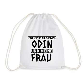 Ich Respektiere Odin und meine Frau Wikinger - Turnbeutel - Weiß - Vorne