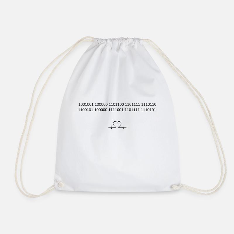 SecretLoveBlack - Drawstring Bag - white