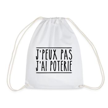 J'peux pas j'ai poterie | Potier - Sac de sport léger - blanc - Devant