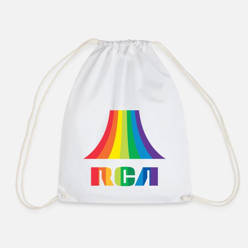 RCA Logo Coloured - Drawstring Bag - white
