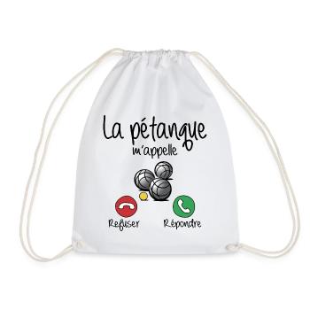 LA PETANQUE M' APPELLE - Sac de sport léger - blanc - Devant